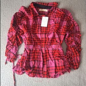 NWT- Free People We The Free Pacific Dawn Plaid Flannel Shirt